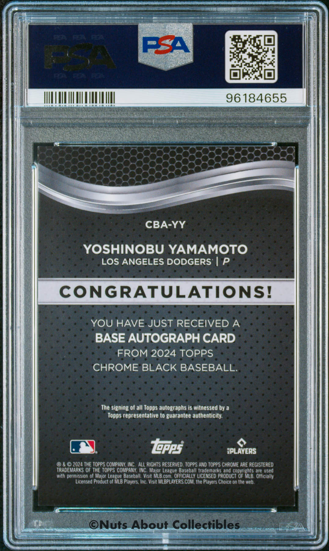 2024 TOPPS CHROME BLACK AUTOGRAPH #YY YOSHINOBU YAMAMOTO