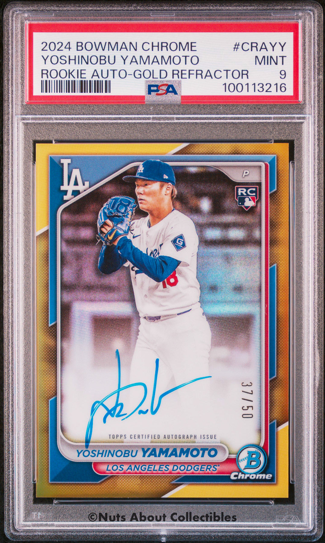 2024 BOWMAN CHROME GOLD REFRACTOR AUTOGRAPH #CRAYY YOSHINOBU